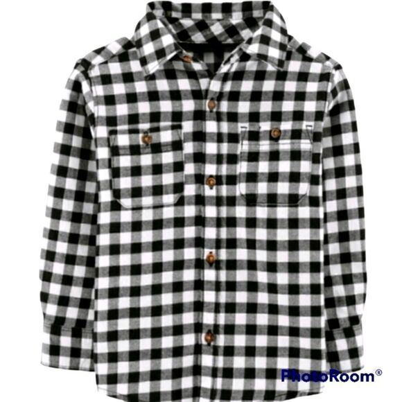 Carter's Twill Checkered Button Down Long Sleeve Shirt -Q - Picture 1 of 3